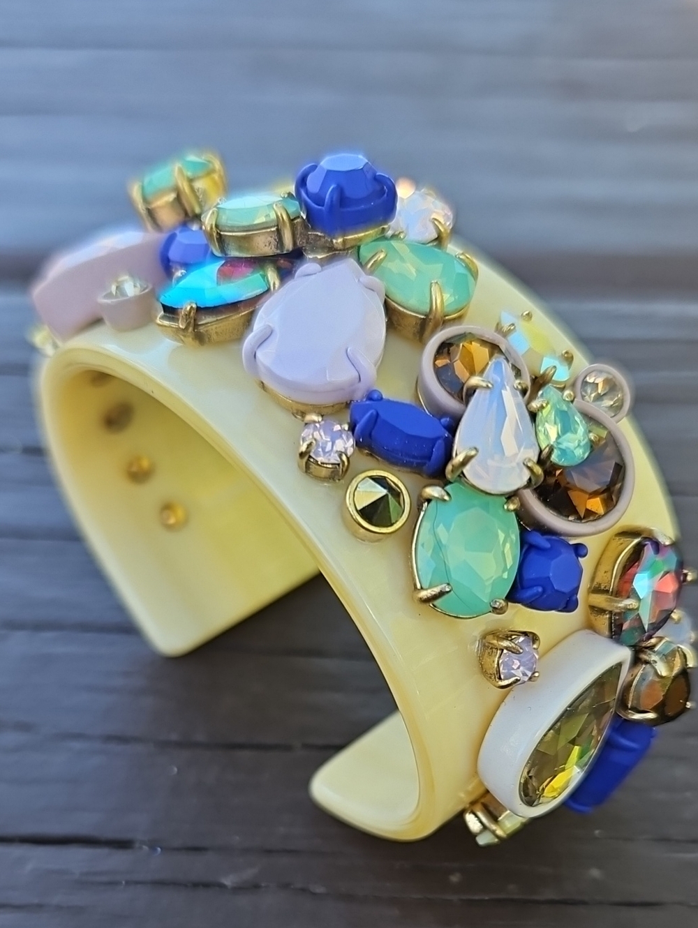 J. Crew Multicolor Crystal Statement Cuff Bracelet